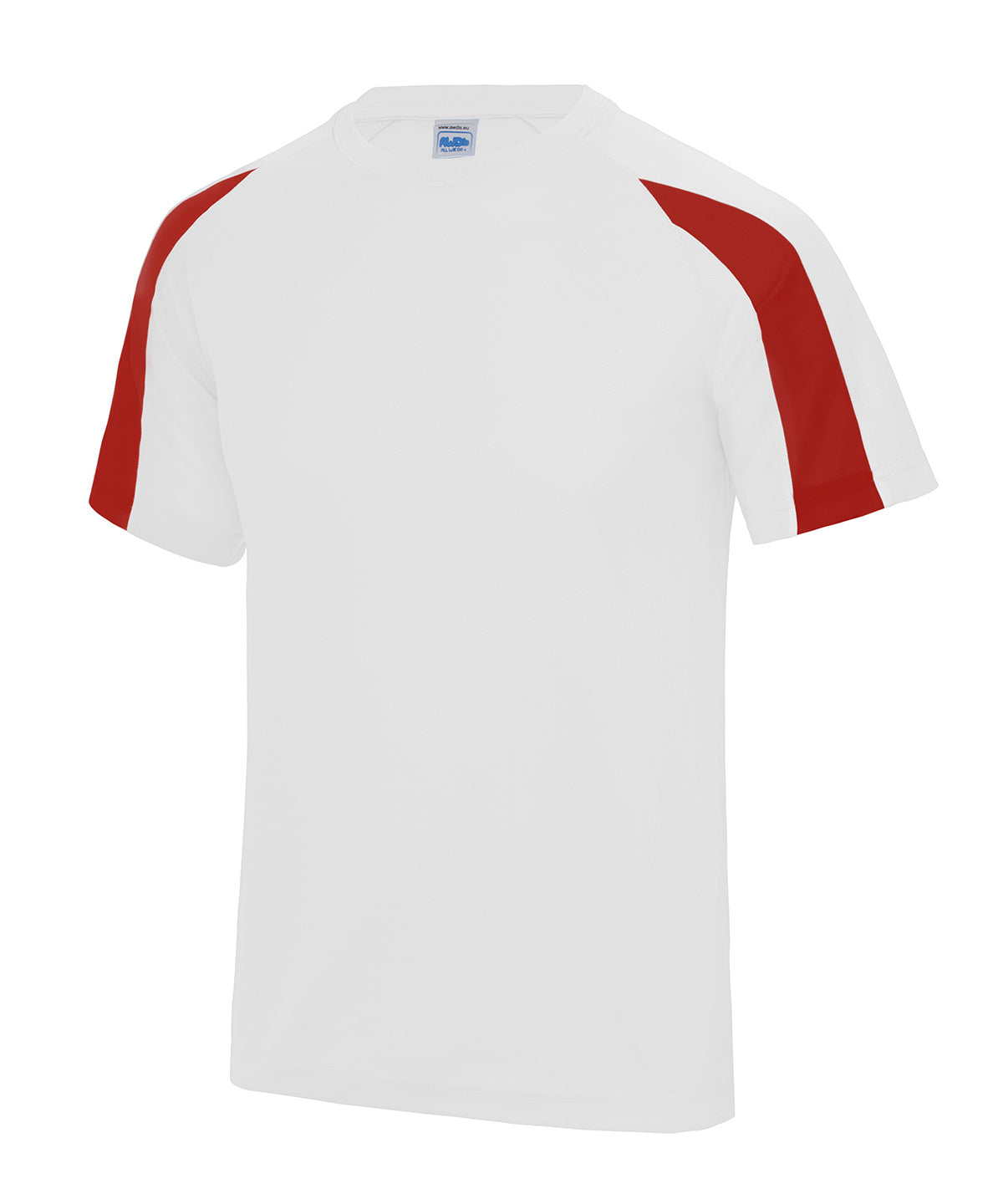 Kids contrast cool T – Arctic White/Fire Red