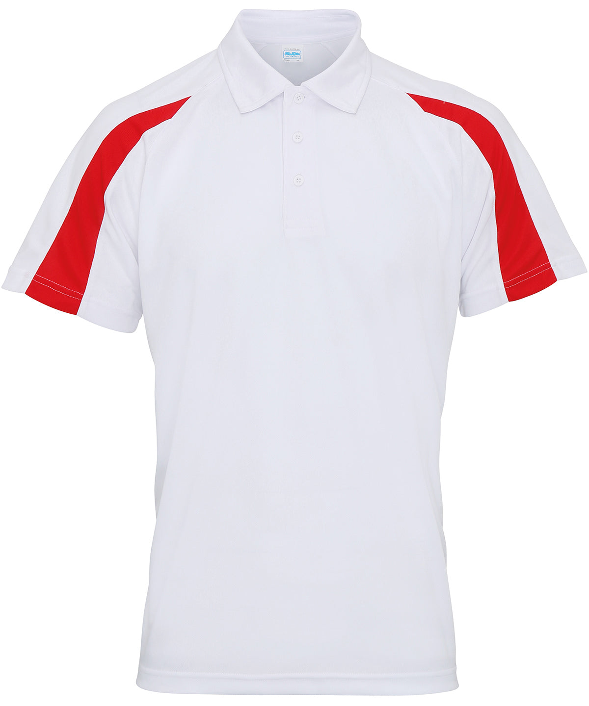 Contrast cool polo – Arctic White/Fire Red