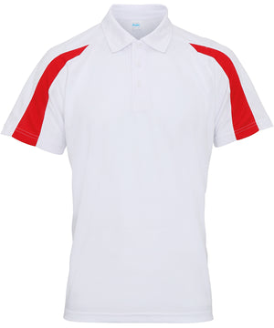 Contrast cool polo – Arctic White/Fire Red