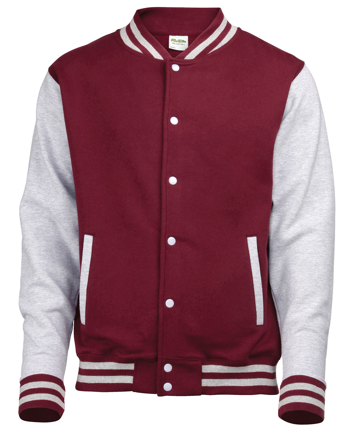 Varsity jacket – Burgundy/Heather Grey