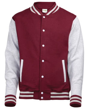 Varsity jacket – Burgundy/Heather Grey