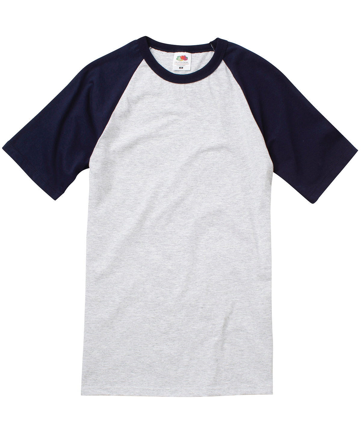 Short sleeve baseball T – Heather Grey/Deep Navy