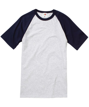 Short sleeve baseball T – Heather Grey/Deep Navy