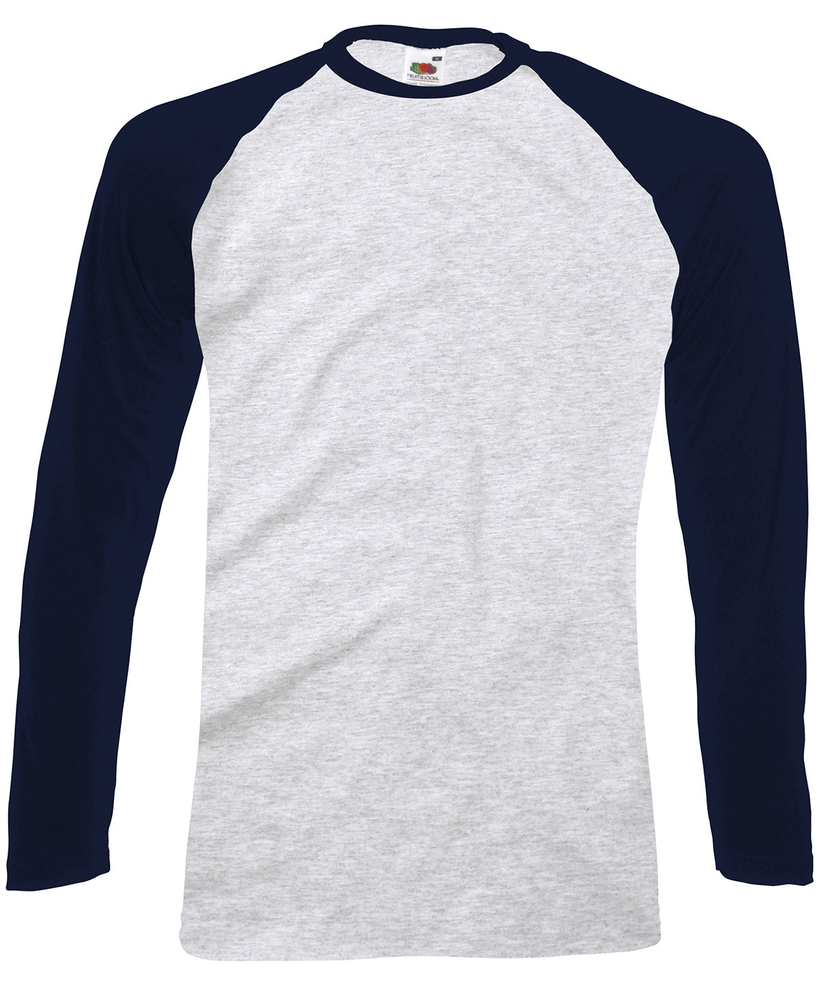Long sleeve baseball T – Heather Grey/Deep Navy