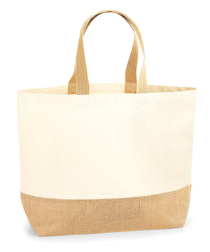 Jute base canvas tote XL – Natural