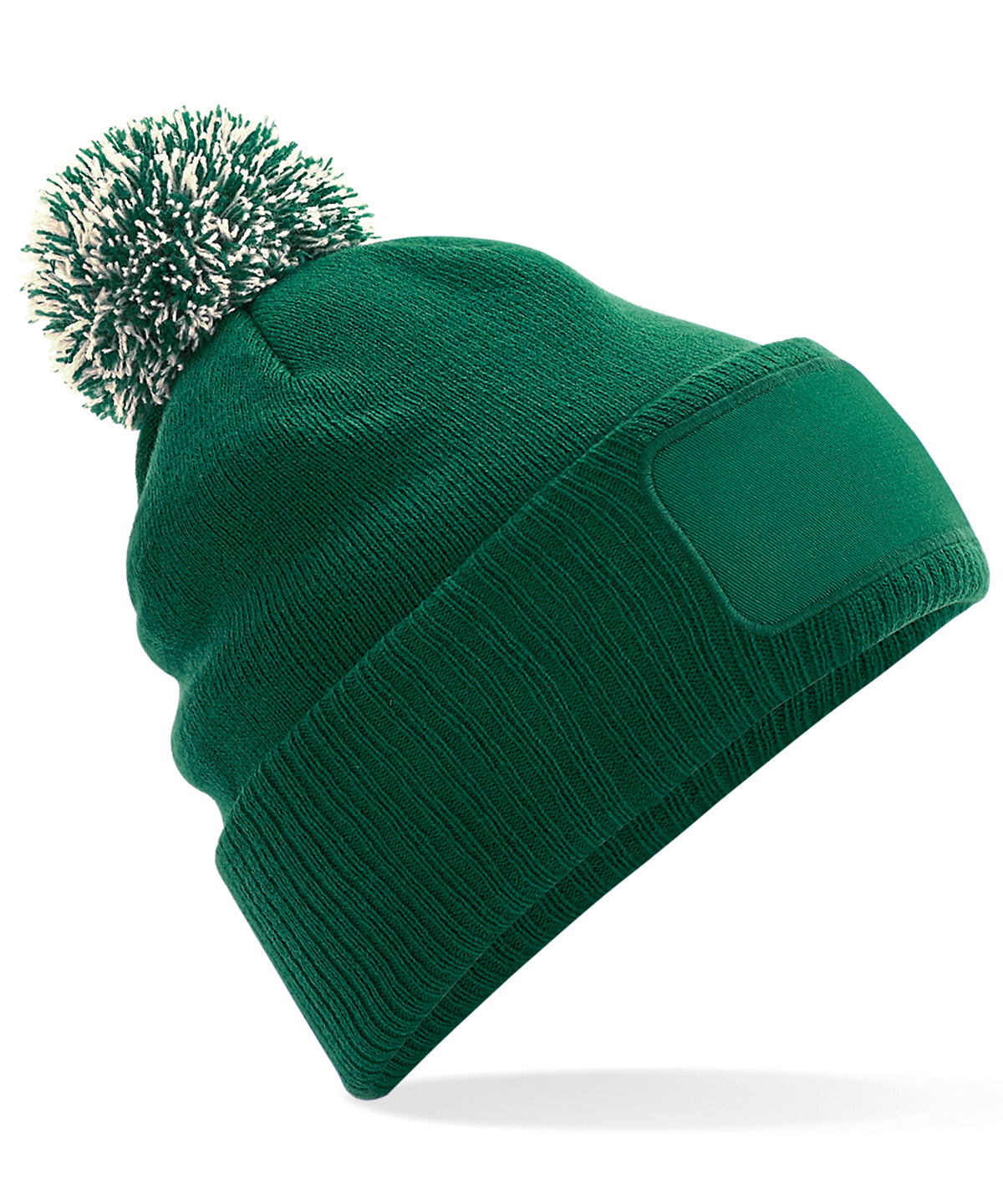 Snowstar® patch beanie – Bottle Green/Off White