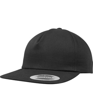 Unstructured 5-panel snapback – Black
