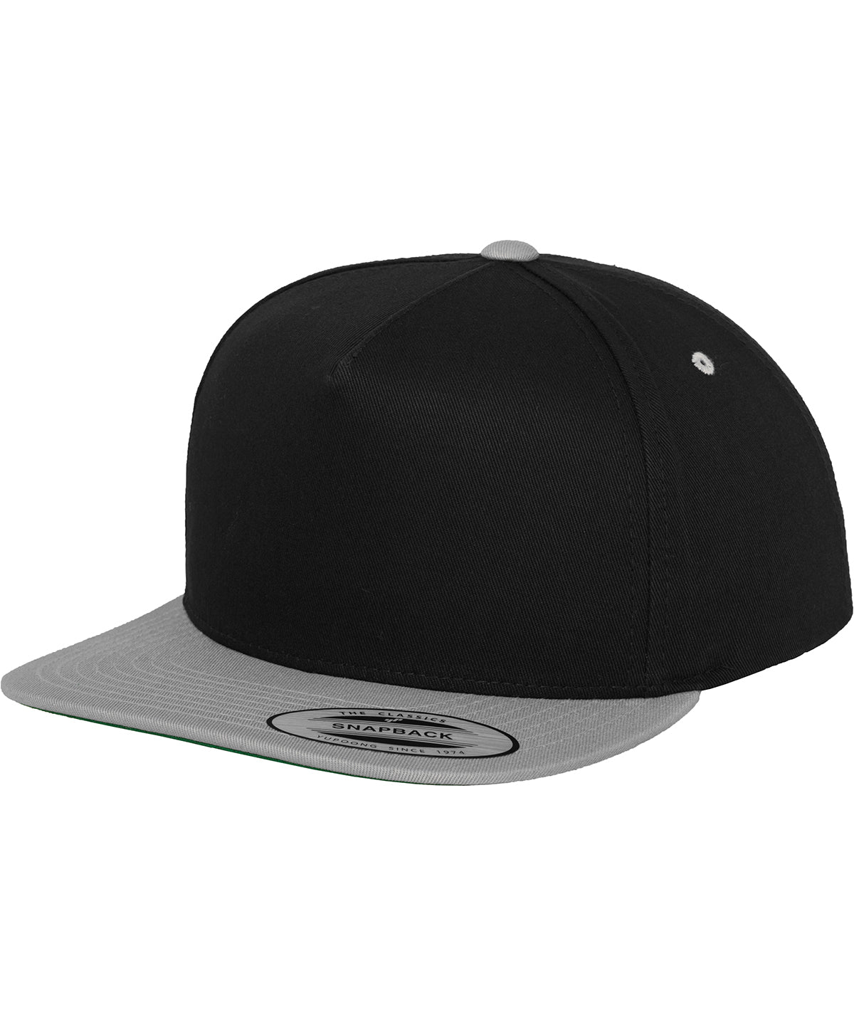 Classic 5-panel snapback (6007T) – Black/Silver