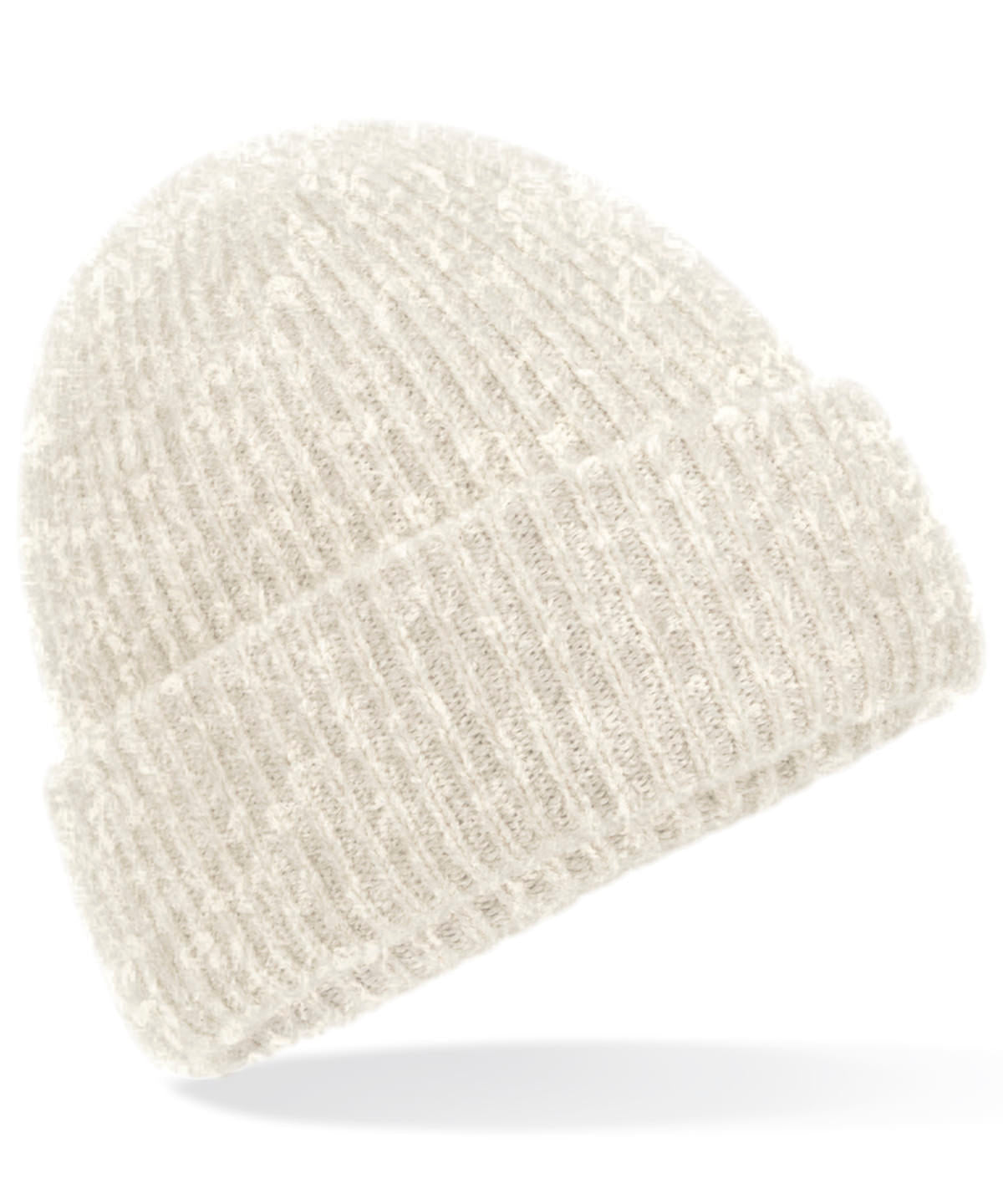 Cosy ribbed beanie – Almond Marl