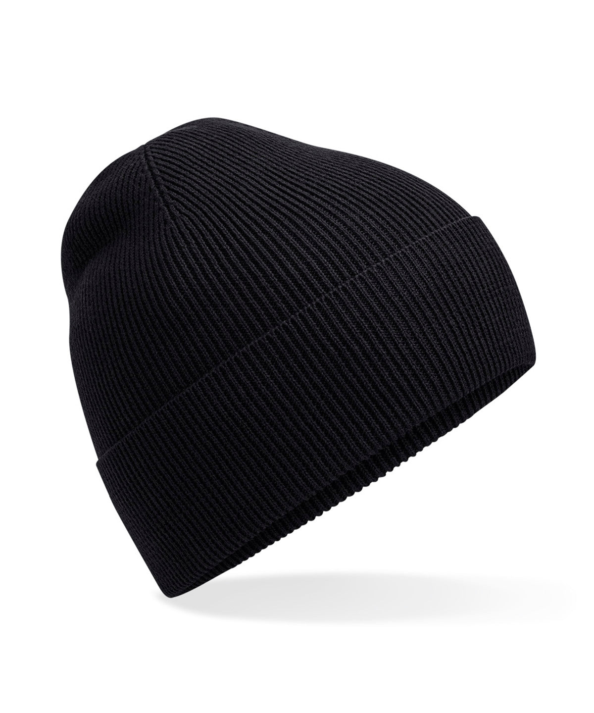 Organic cotton fine knit beanie – Black