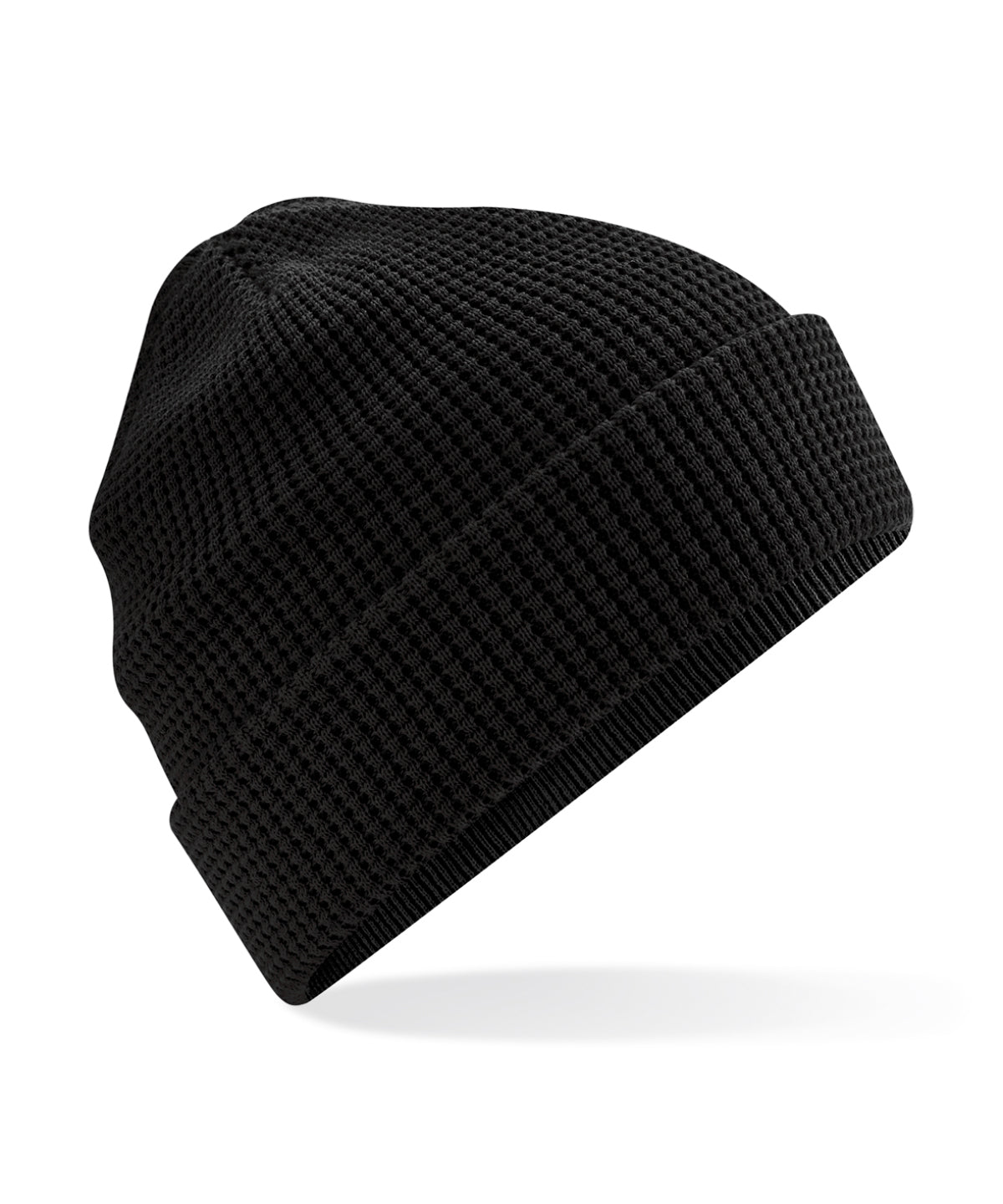 Organic cotton waffle beanie – Black