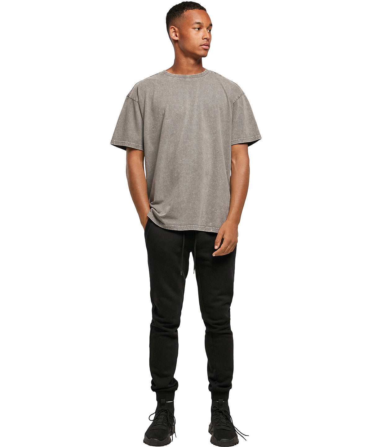 Acid washed heavy oversized tee – lifestyle