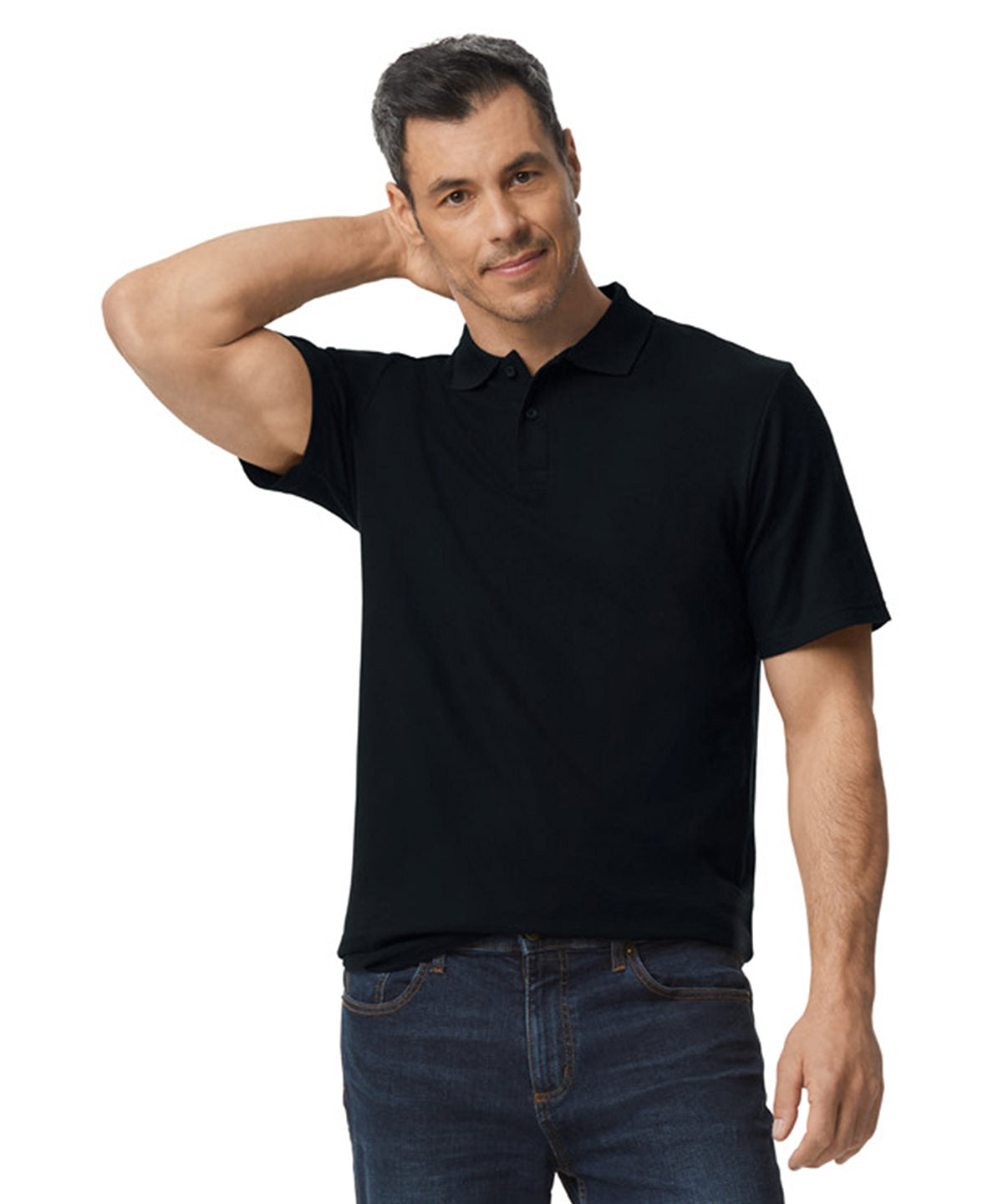 Softstyle™ adult double piqué polo – lifestyle
