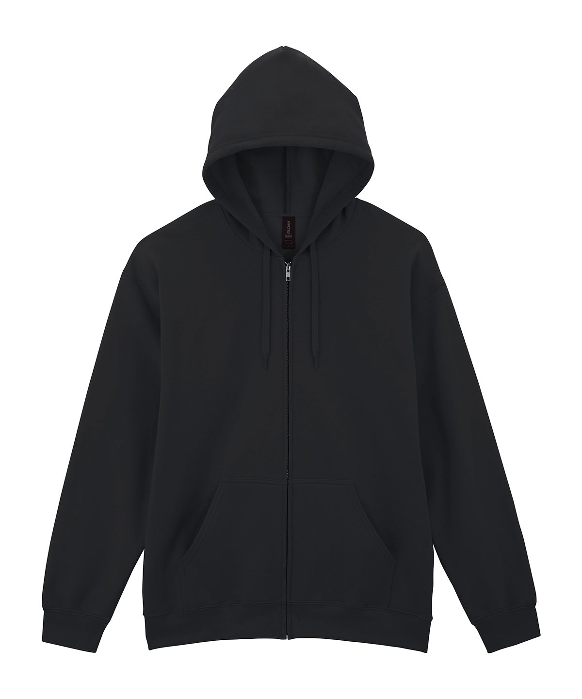 Softstyle™ midweight fleece adult full-zip hooded sweatshirt – Black