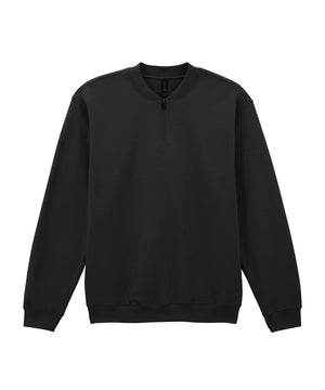 Softstyle™ midweight adult fleece 1/4-zip sweatshirt – Black