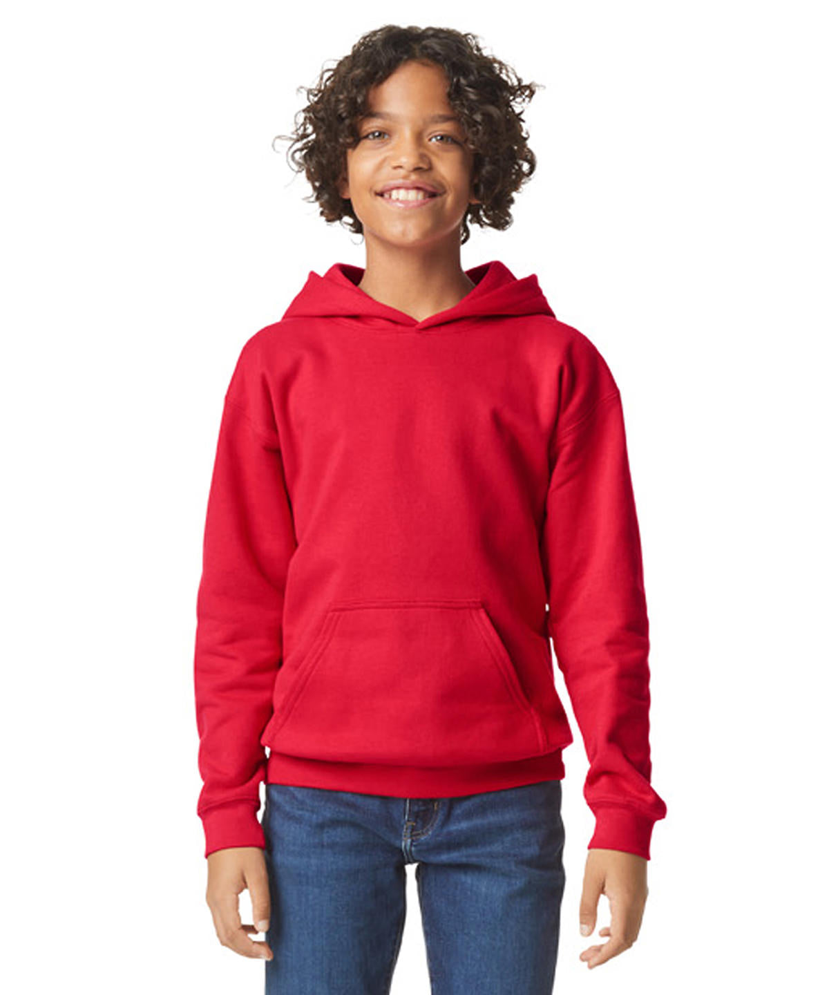 Softstyle™ midweight fleece youth hoodie – Dark Heather