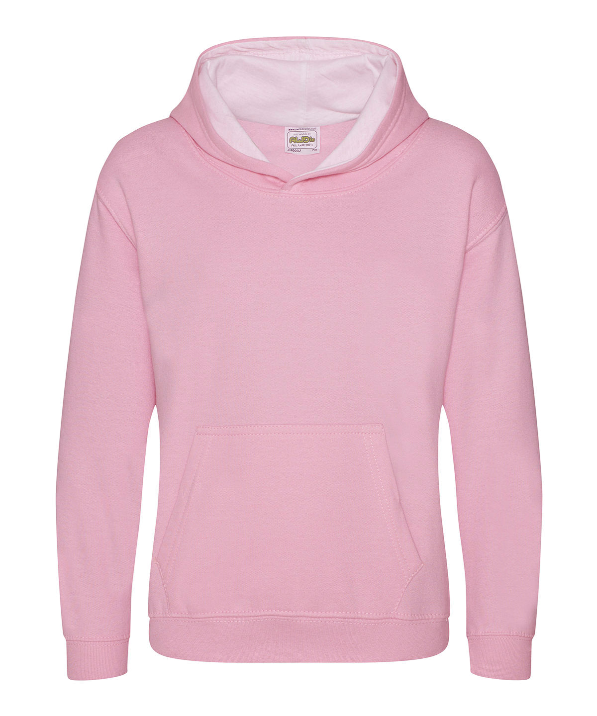 Kids varsity hoodie – Baby Pink/Arctic White
