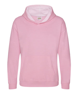 Kids varsity hoodie – Baby Pink/Arctic White