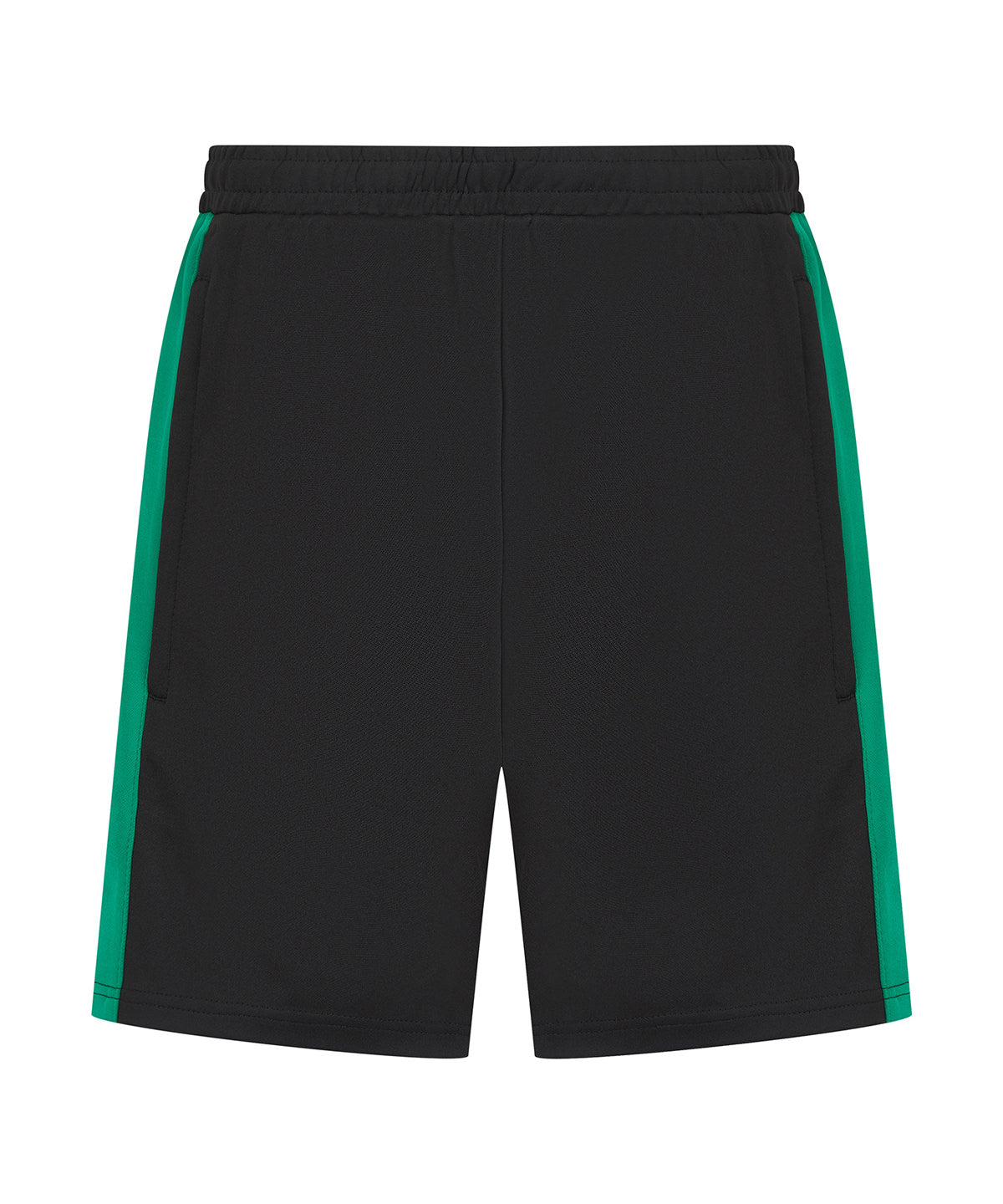 Knitted shorts with zip pockets – Black/Emerald
