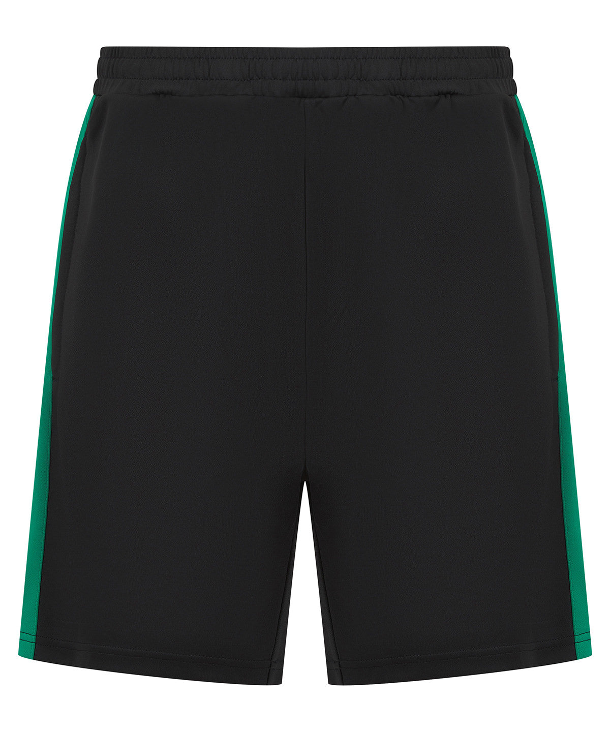 Kids knitted shorts with zip pockets – Black/Emerald