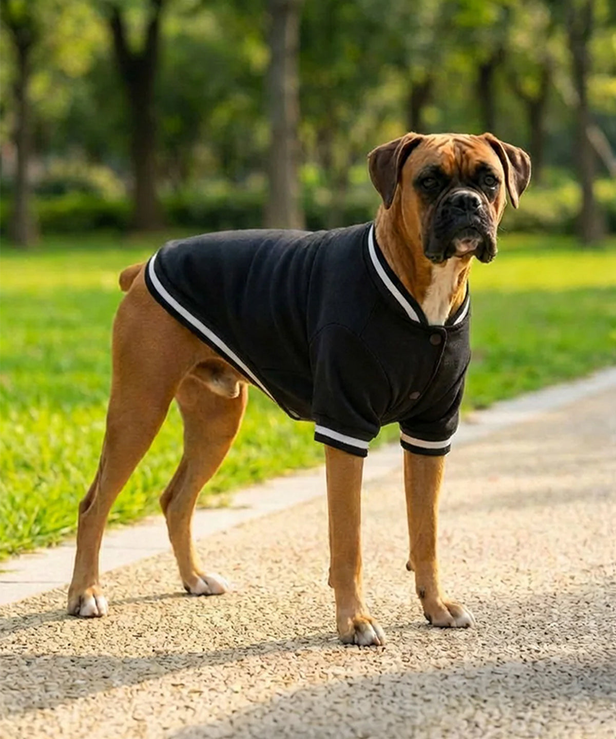 Dog’s varsity jacket – lifestyle
