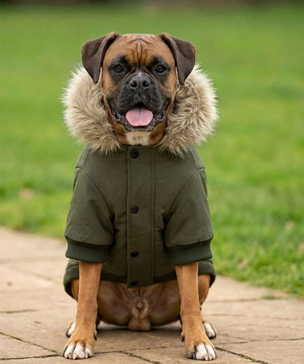 Dog’s parka jacket – lifestyle