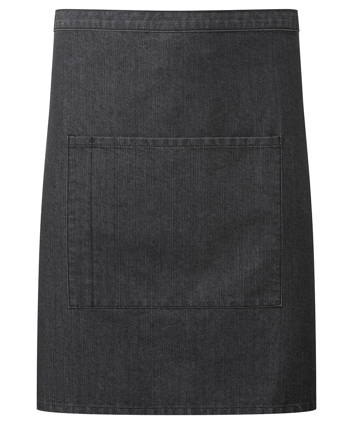 ‘Colours collection’ mid-length pocket apron – Black Denim