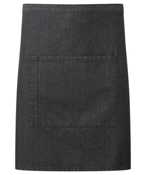‘Colours collection’ mid-length pocket apron – Black Denim
