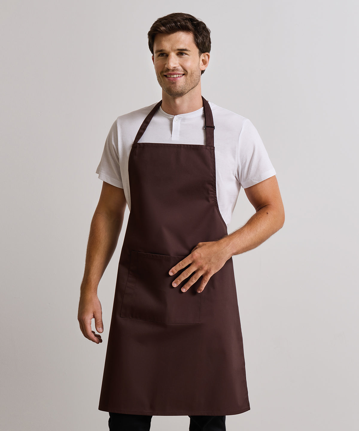 Colours bib apron with pocket – lifestyle