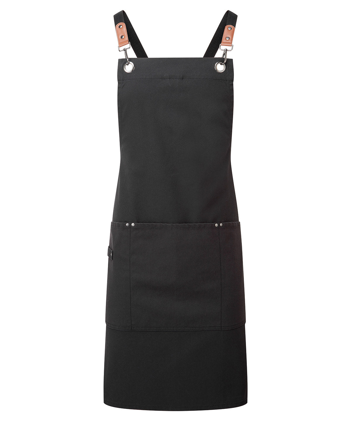 Clip ‘n’ Clasp cross-back bib apron – Black