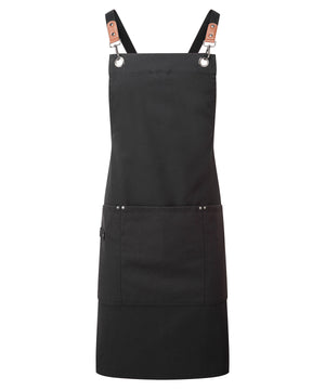 Clip ‘n’ Clasp cross-back bib apron – Black