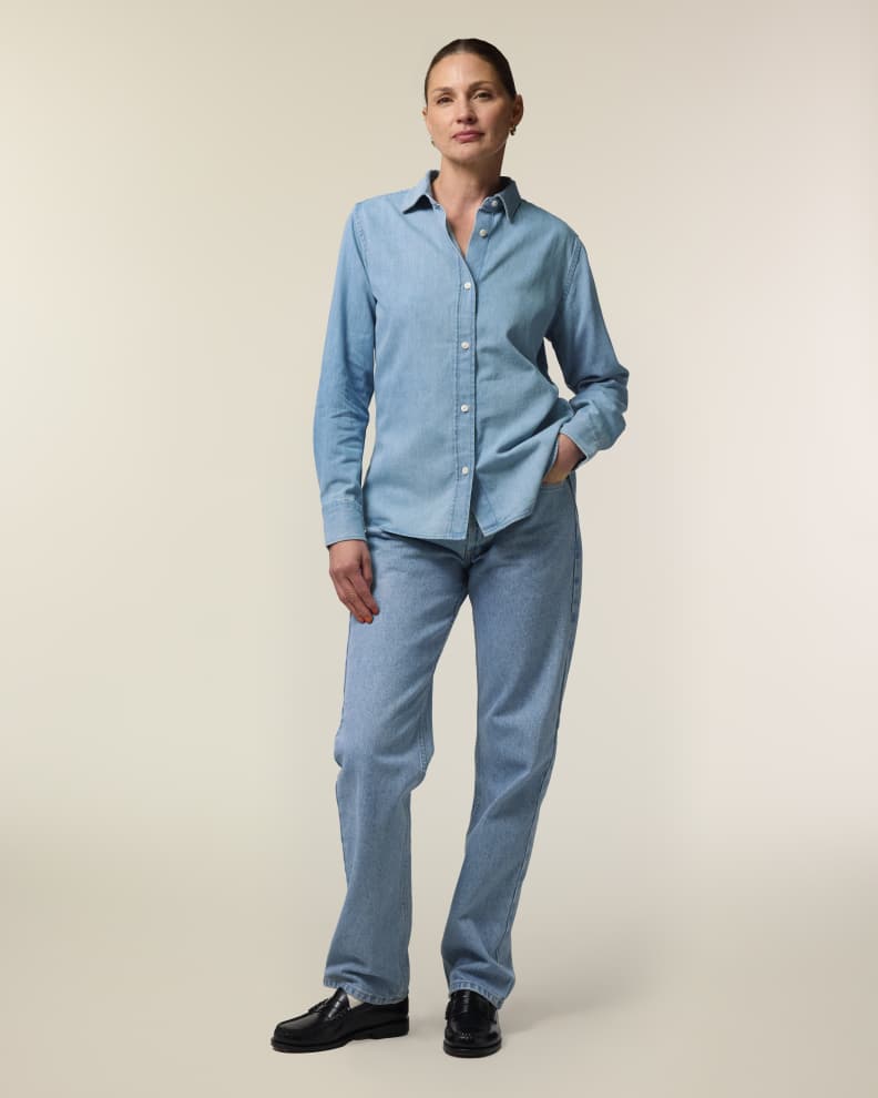 Stella Denim Shirt – Light Wash [SFM5]