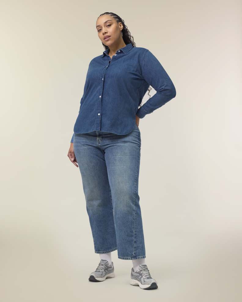 Stella Denim Shirt – Mid Wash [SFM5]
