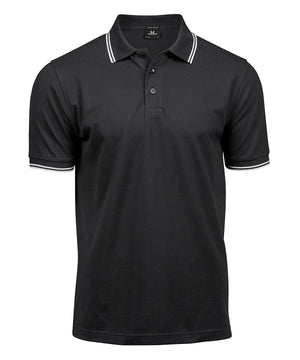 Luxury stripe stretch polo (1407) – Black/White