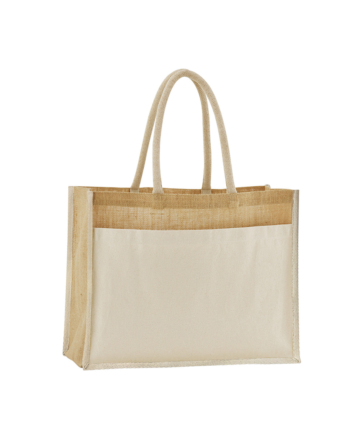 Cotton pocket natural starched jute shopper – Natural