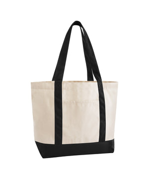 EarthAware® organic varsity shopper – Natural/Black
