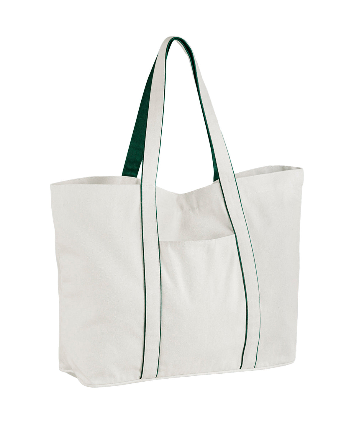 Courtside large tote – Soft White/Bottle Green