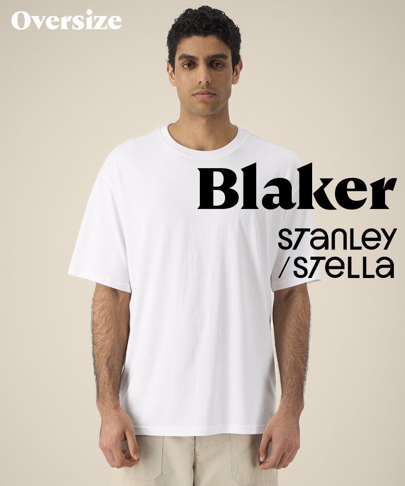 Vit oversized t-shirt Blaker från Stanley Stella – perfekt för eget tryck