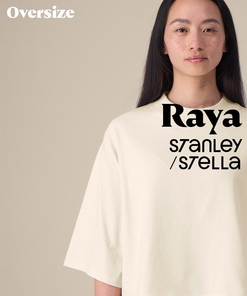 Offwhite oversize dam t-shirt Raya från Stanley/Stella Stella, bra för eget tryck.