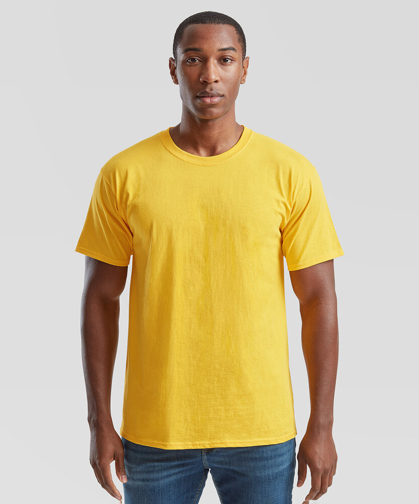 Gul Fruit of the Loom Valueweight t-shirt med eget tryck