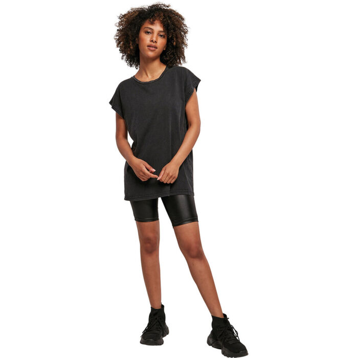 Women's acid washed extended shoulder tee Miniatyr