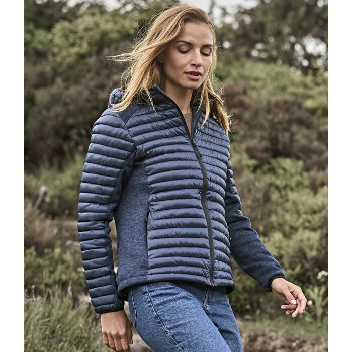 Tee Jays Ladies Crossover Hooded Padded Outdoor Jacket Miniatyr