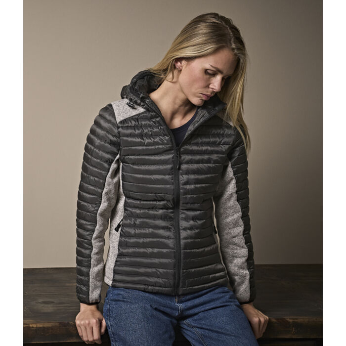 Tee Jays Ladies Crossover Hooded Padded Outdoor Jacket Miniatyr
