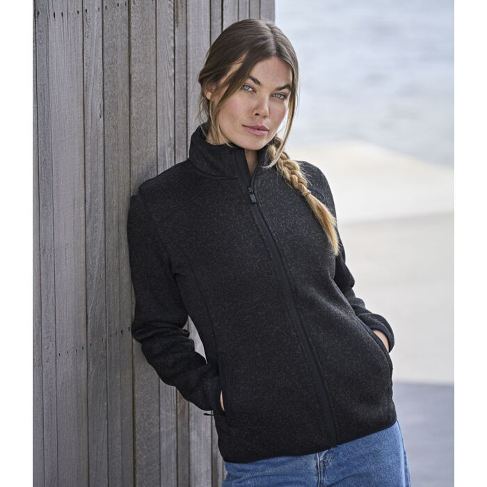 Tee Jays Ladies Knitted Outdoor Fleece Jacket Miniatyr