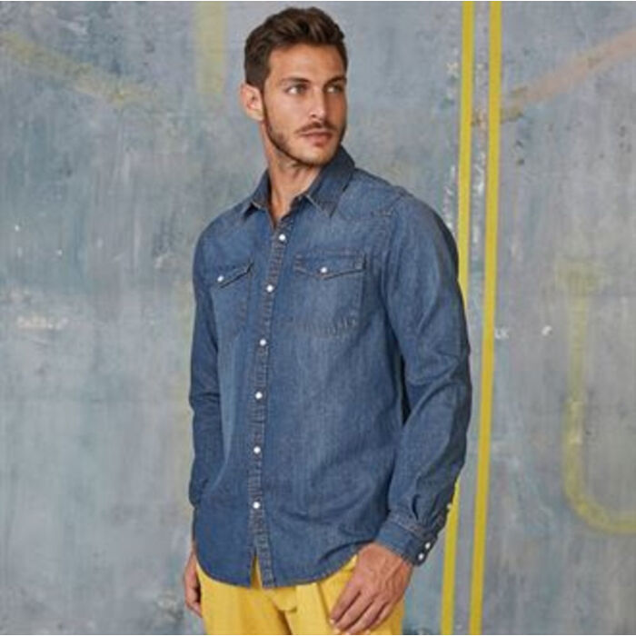 Men's long-sleeved denim shirt Miniatyr