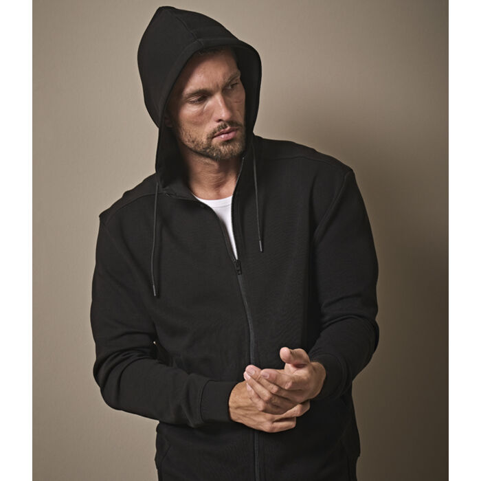 Tee Jays Ribbed Interlock Full Zip Hooded Sweatshirt Miniatyr