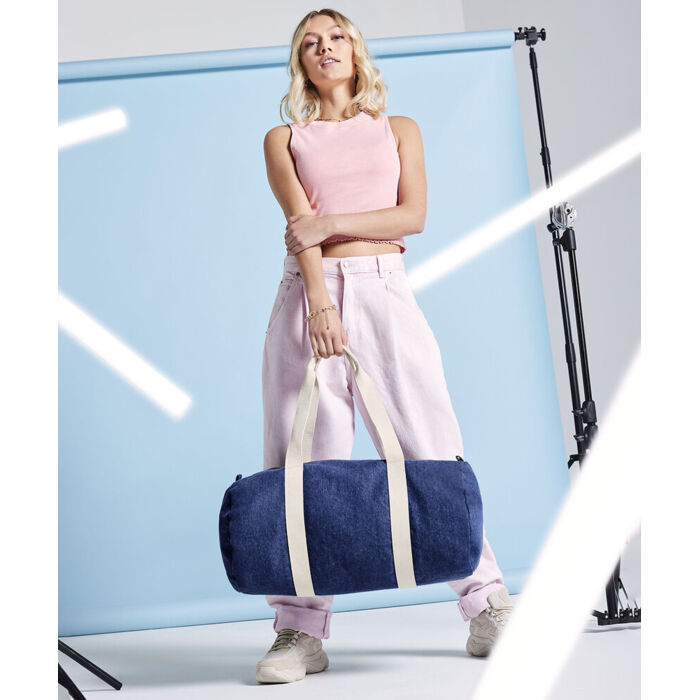 Denim barrel bag Miniatyr