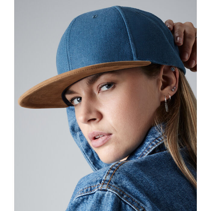 Beechfield Suede Peak Snapback Cap Miniatyr