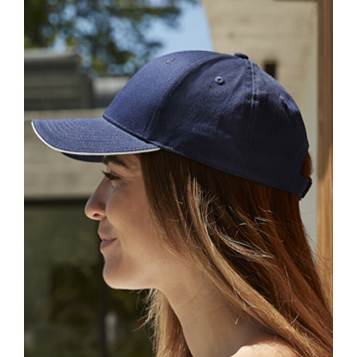 Beechfield EarthAware® Classic Organic Cotton 6 Panel Sandwich Peak Cap Miniatyr