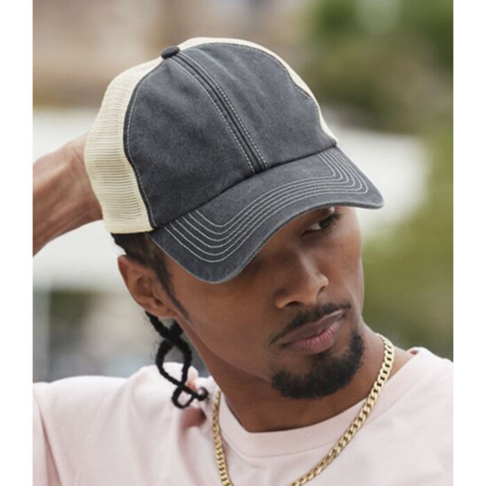 Beechfield 6 Panel Vintage Trucker Cap Miniatyr